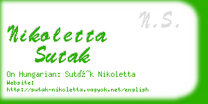 nikoletta sutak business card